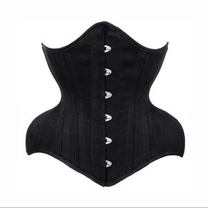 curvy steel boned 100% cotton corset - black